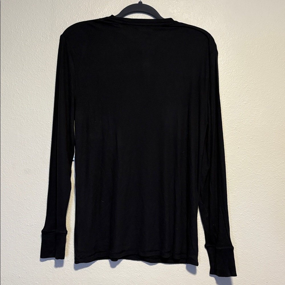 NEW NWT Tommy John Second Skin Lounge Long Sleeve Henley Black Small - Picture 8 of 9